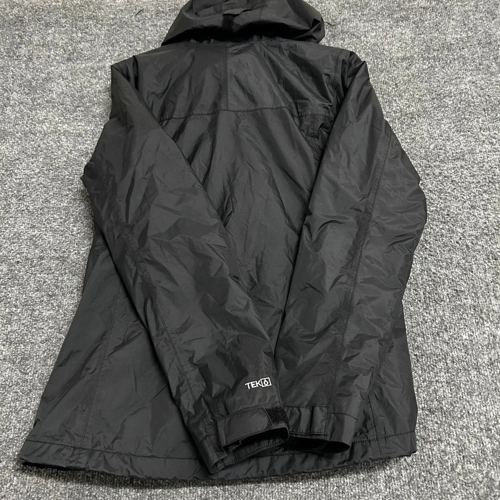 L.L. Bean Rain Jacket Womens Size M Black Recycled Nylon Hooded Insulated 508510